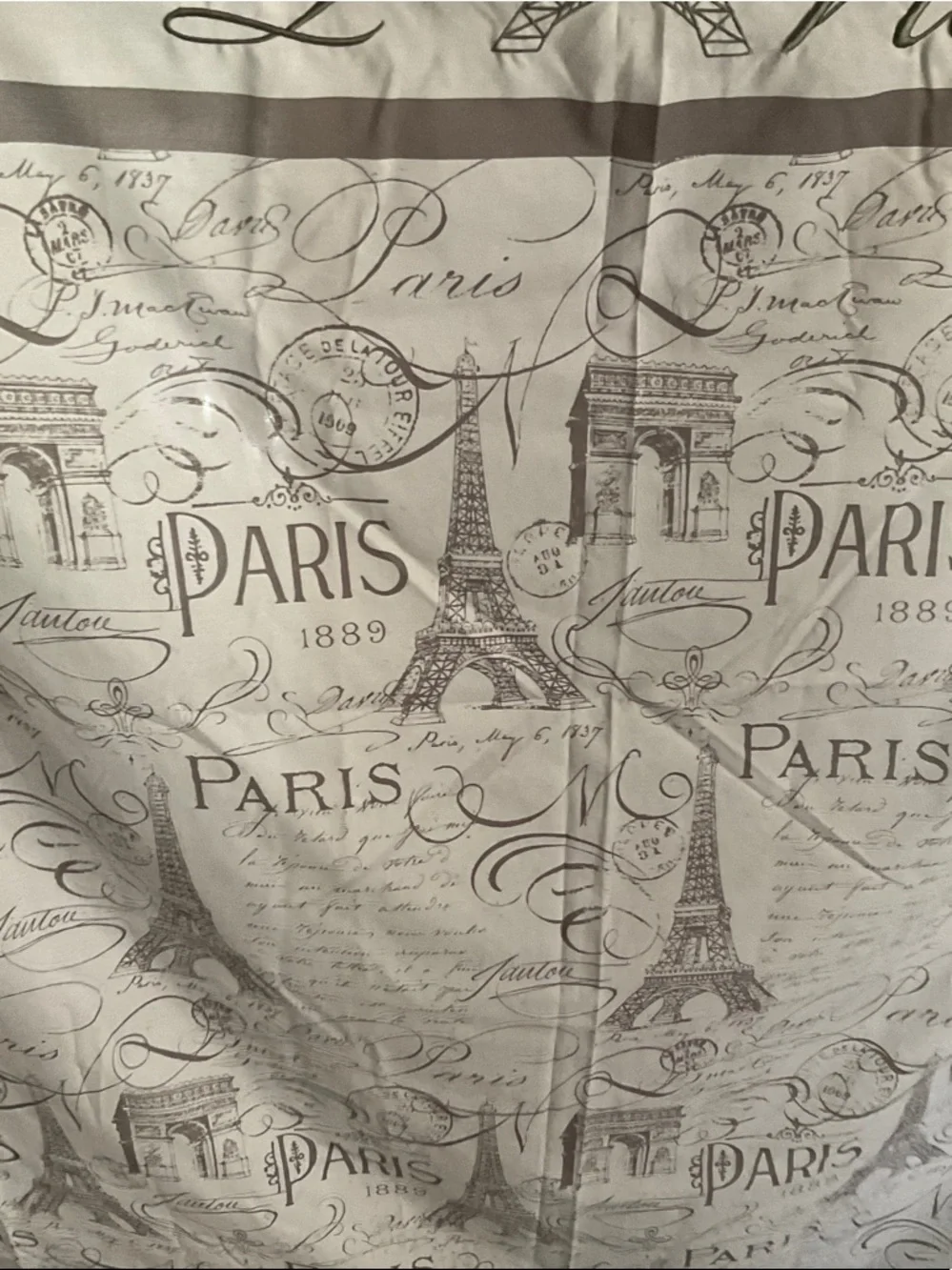 Paris Eiffel Tower Shower Curtain - Taupe/Beige